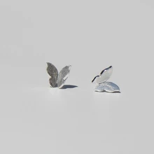 Новые серьги-гвоздики из стерлингового серебра 925 пробы, серьги-гвоздики с бабочкой, простые Мини-серебряные милые ювелирные изделия для девочек