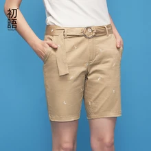 Toyouth Summer New Korean Style Funny branch Embordery straight Shorts women's shorts loose shorts women