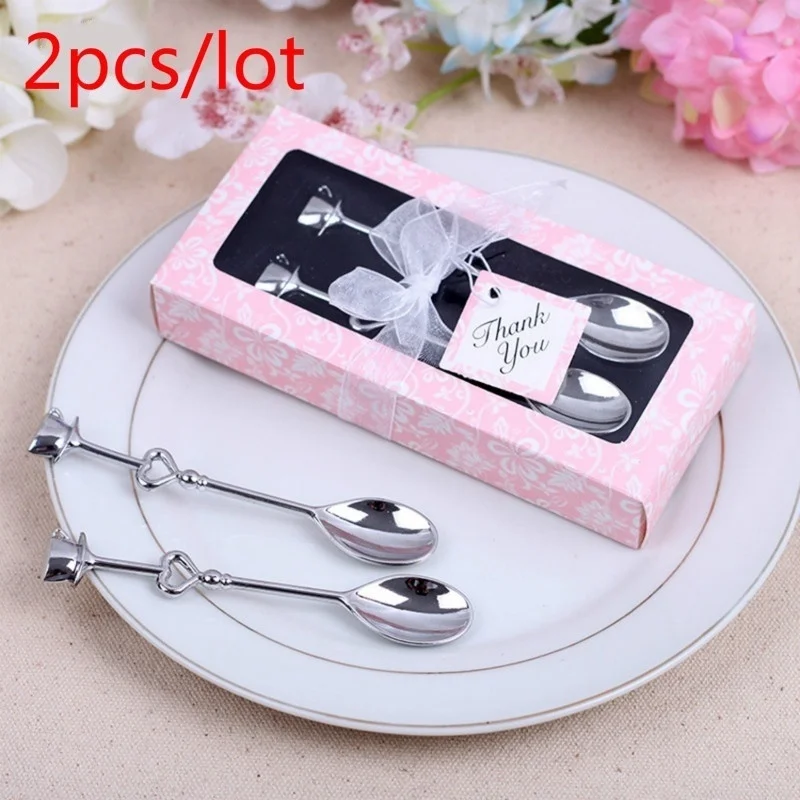 

2pc/lot Couple Coffee Spoon Wedding Favors and Gifts Wedding Gifts for Guests Wedding Souvenirs Event & Party Supplies
