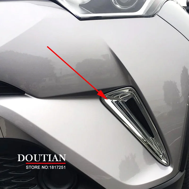

ABS chrome Exterior Front Bumper Side Grille Cover Trim Front Grates Decorative Frame Cover Trim For Toyota C-HR CHR 2016 2017