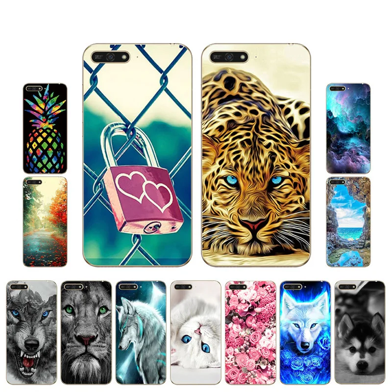 Мягкий чехол из ТПУ для Huawei Y6 Pro Y7 Prime Y9 2018 2019 телефона Ascend Y5 II 2 Nova 4 Enjoy 9 С Рисунком