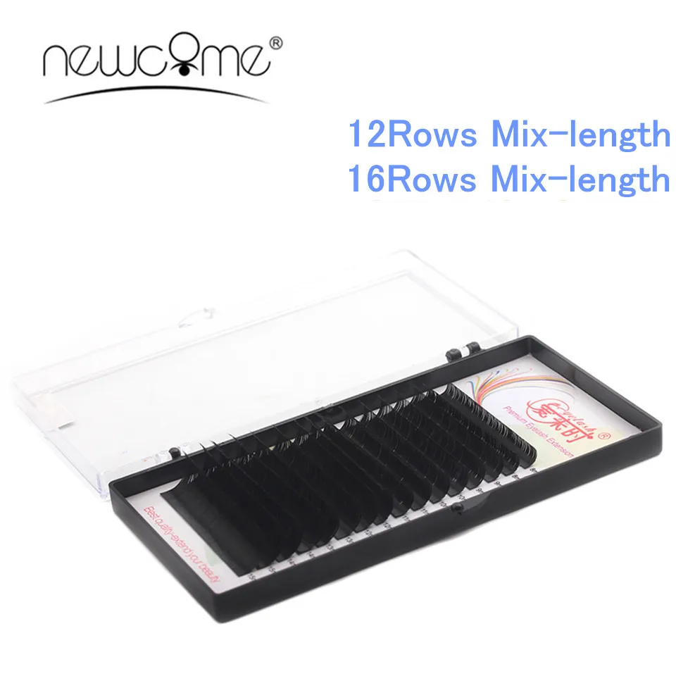 

NEWCOME Mix Length Eyelash Extensions False Eye Lashes Volume Individual Silk Korea Eyelashes Extension Free Shipping