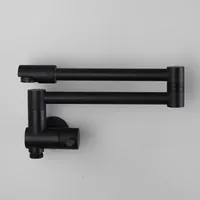 ก๊อกน้ำห้องครัวพับได้ Kitchen Sink Mixer Tap ทองเหลืองสีดำ/ทอง/Chrome 360 องศาเย็นติดผนังหมุน bidet tap 4