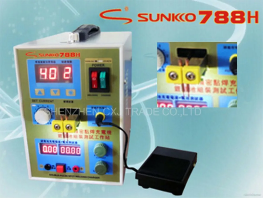 

Free Shipping 2PCs LED Pulse Battery Spot Welder 788H Welding Machine Micro-computer 18650 Battery