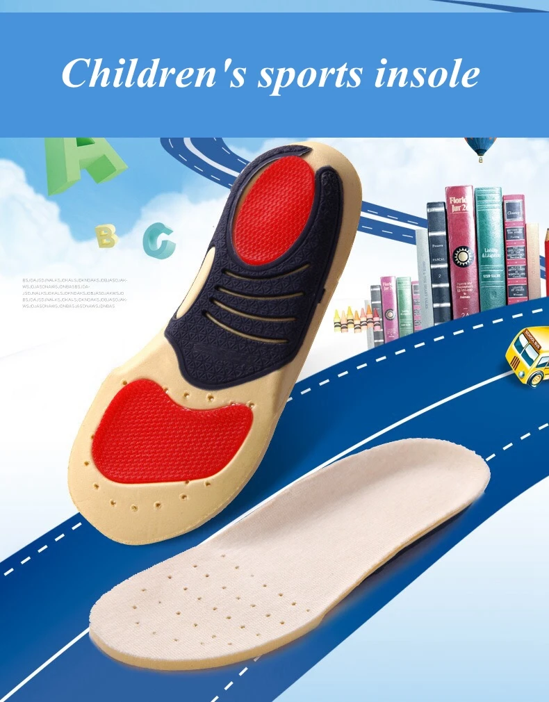 Дети соевого волокна ткань детская обувь стельки удобные антибактериальные плесень дышащая стелька Спорт на открытом воздухе ED-1