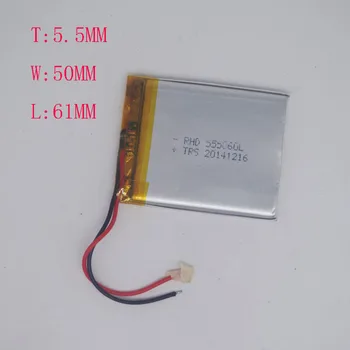 

3.7V Polymer Lithium Battery 555061 Monitoring Unit GPS Mobile phone Power supply 555060 2200mAh