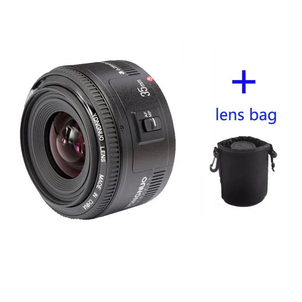 

Yongnuo 35mm lens YN35mm F2 lens For canon Wide-angle Large Aperture Fixed Auto Focus Lens EF Mount EOS Camera can be choose bag