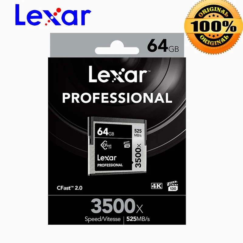 Оригинальные оригинальные Lexar 3500X карты памяти sd карта 64 Гб Cfast 2,0 карта CF карта 128 Гб Высокая скорость до 525 м/с professional камера