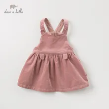 DBM11124-2 dave bella/осеннее платье на бретелях с рисунком кота для маленьких девочек вечерние платья на подтяжках в стиле Лолиты одежда для маленьких детей