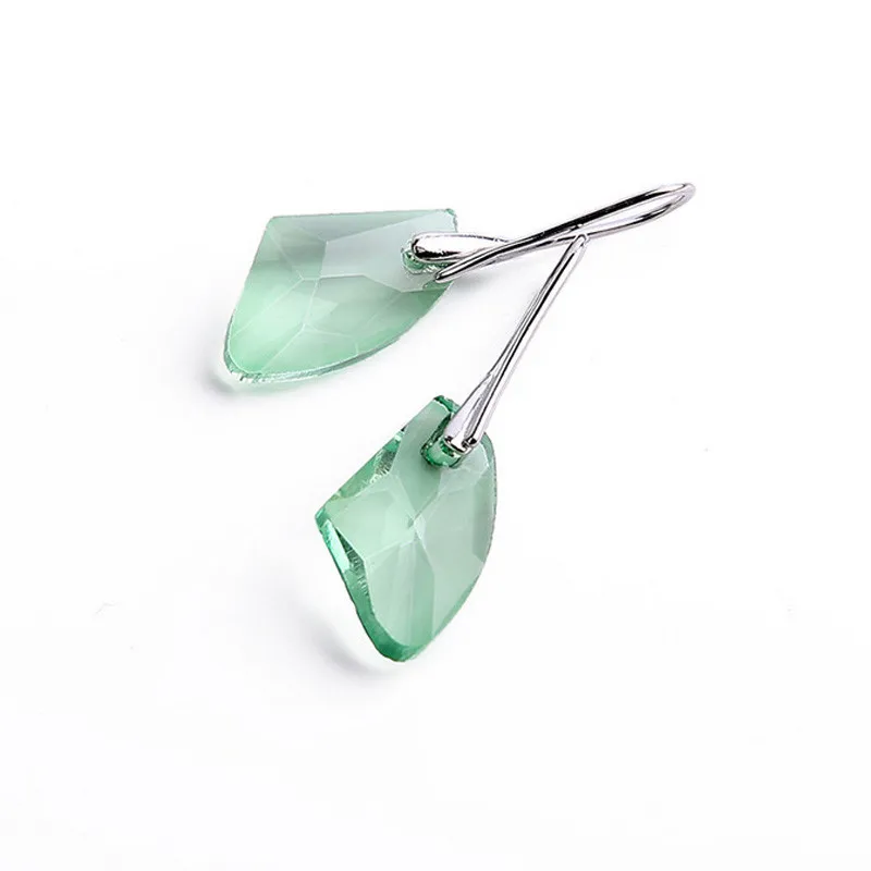 

Irregular Crystal Earrings For Women Geometric Simple Design Drop Earring Red Blue Green Purple Yellow Stone Dangling Jewelry