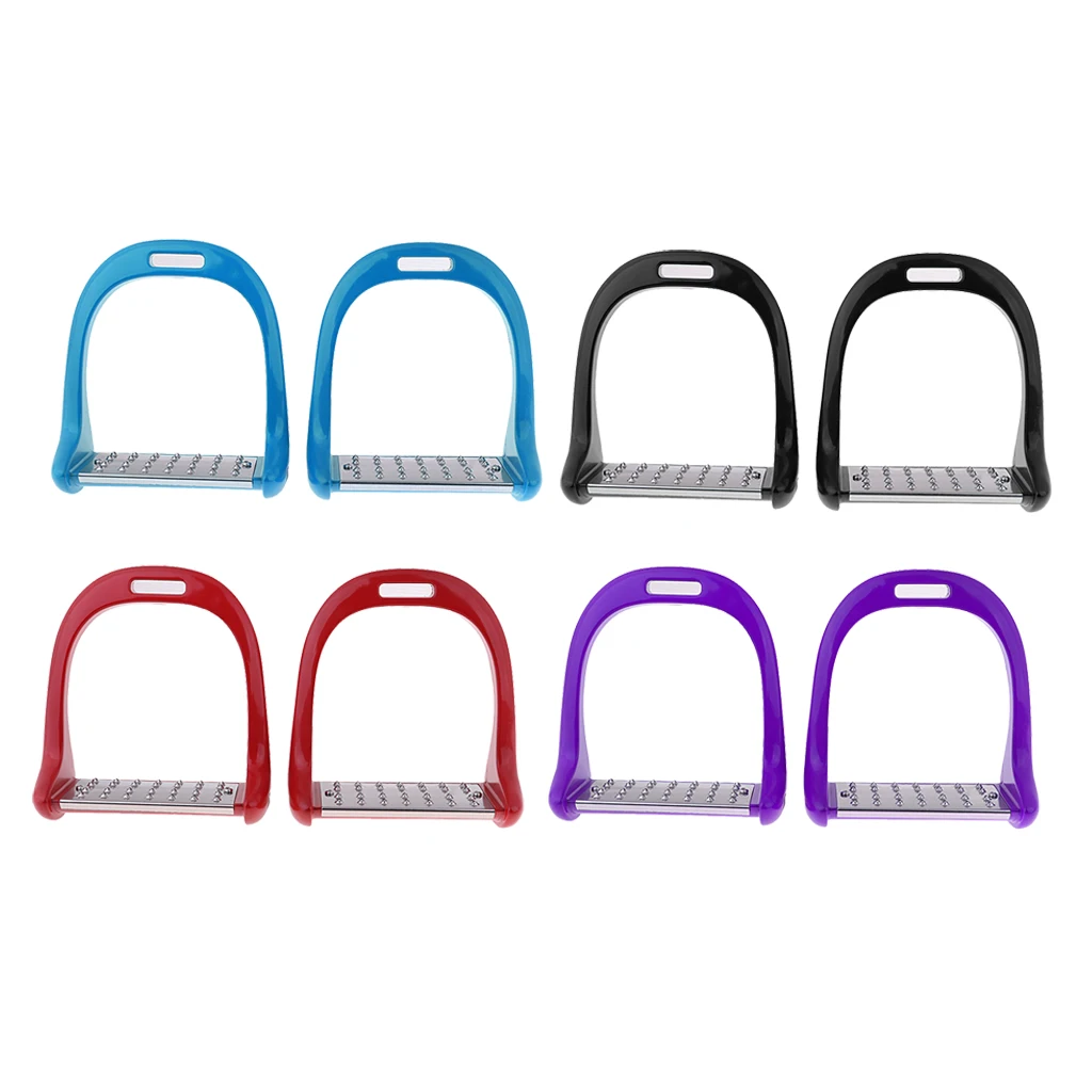 1Pair Anti Slip Aluminium Horse Saddle English Stirrups Horse Riding Equestrian Safety 18x15cm Plastic Safety Stirrups