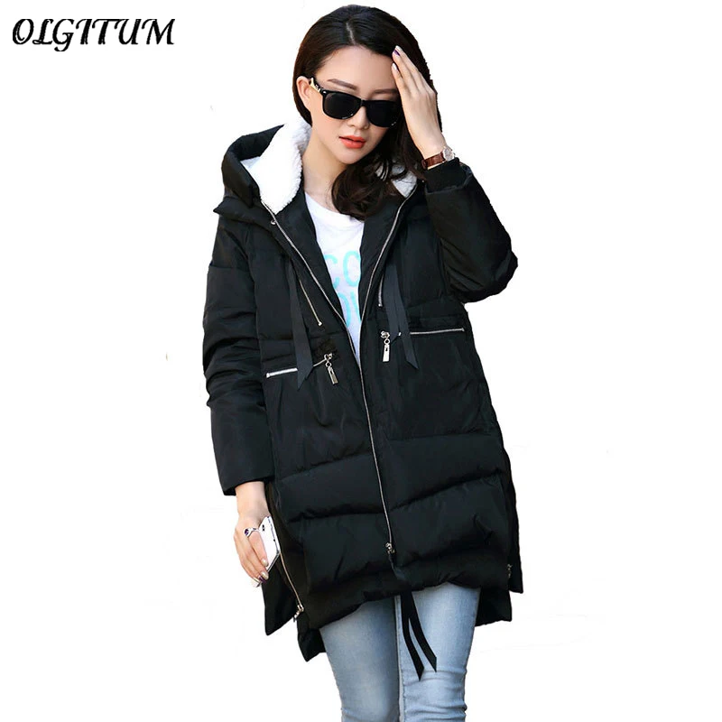 2018 Winter Women Hooded Coat Big Fur Collar Thicken Warm