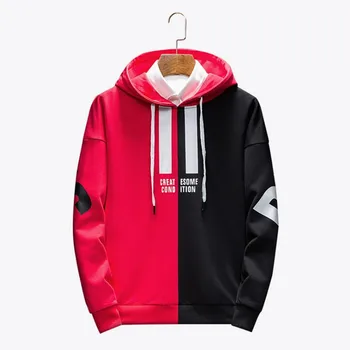 

Fashion Design Hooded Jacket Men/Women Sweatshirts Print Double color splicing Hoodies Hip-hop Unisex Pullovers Tops