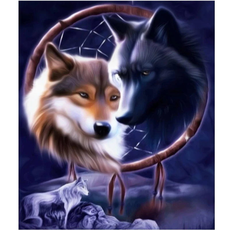 Full Square diamond painting cross stitch Kits 5D diy embroidery mosaic pattern Two foxes picture home Decor gift | Дом и сад