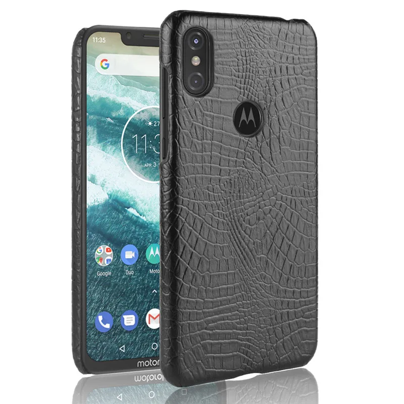 

For Motorola One Case Luxury Crocodile Pattern Skin Back Cover PU Leather Hard Phone Capa For Motorola Moto One P30 Play (L1023)
