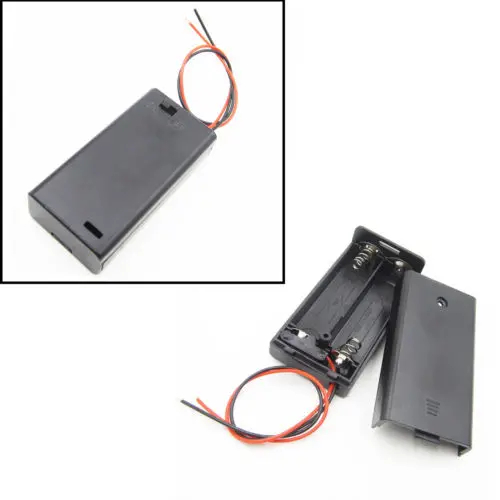 

2 AA 2A Battery Holder Box Case with Switch and Cover for 2AA battery