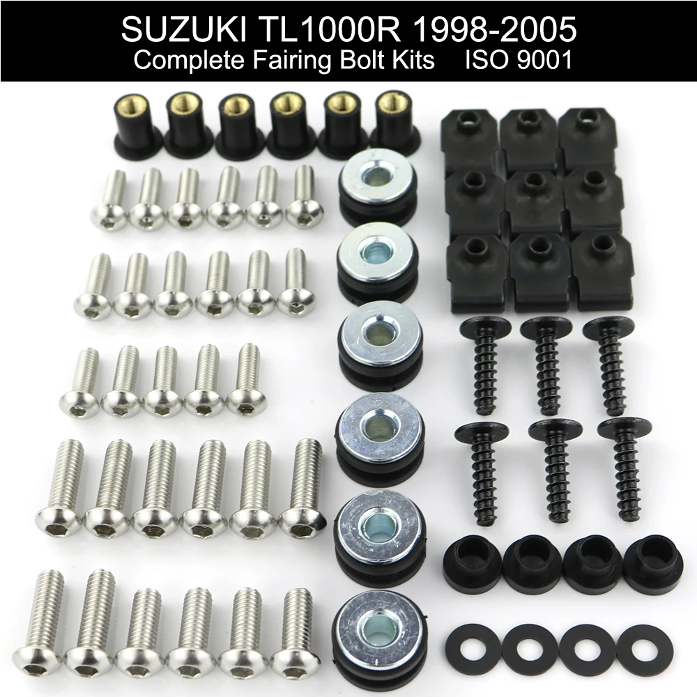 

For Suzuki TL1000R 1998-2005 Complete Fairing Bolts kit Covering Bodywork Screws Speed Nuts Stainless Steel