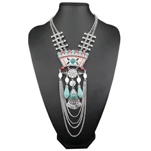 Винтажная Многоуровневая длинная цепь, подвески и ожерелья, модные воротники, богемный стиль для женщин, ювелирные украшения