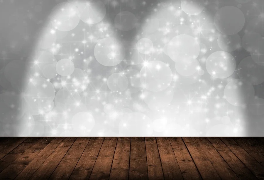 

Laeacco Stage Backdrops For Photography Glitter Spotlight Polka Dots Wooden Floor Angle Wing Background Photocall Photo Shoot