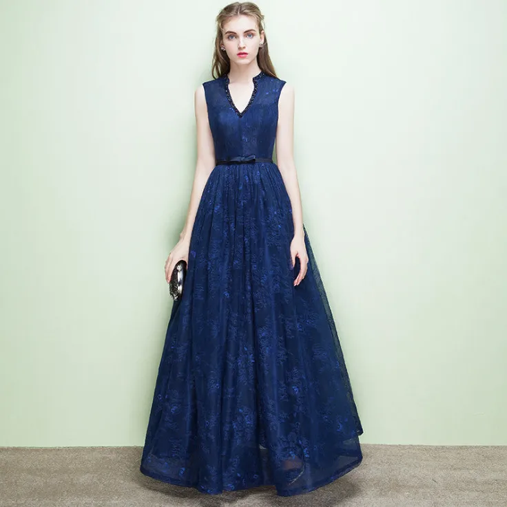 Женское темно-синее вечернее длинное платье с открытой спиной, длина до пола, торжественное платье для выпускного, банкета, ужина, большой размер 3xl ouc1317