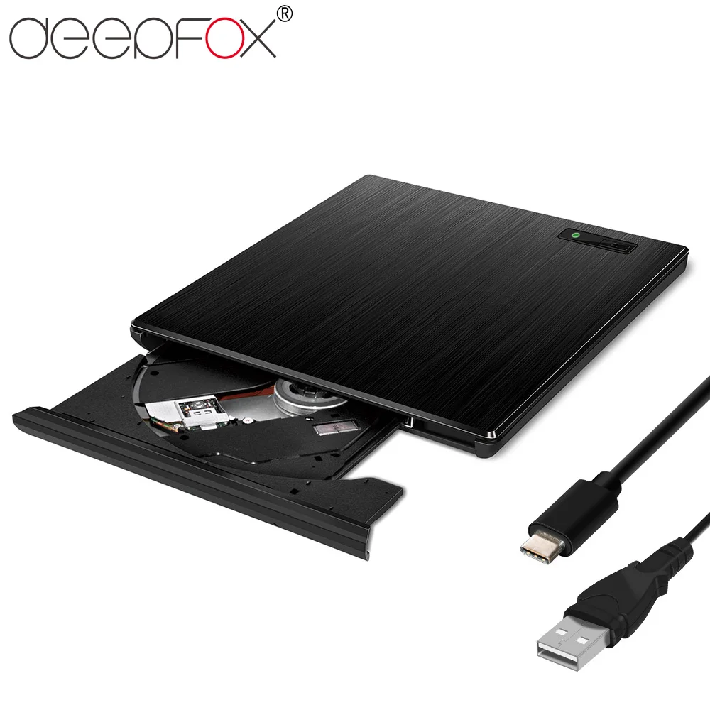 Deepfox внешний тонкий USB 3,1 DVD горелки DVD-RW Тип C CD RW горелки Привод Superdrive портативный для Apple MAC ПК ноутбук