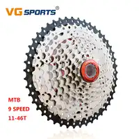 MTB 11-46T 9 speed cassette bicycle freewheel sprocket cdg 36T 9S mountain bike freewheel ultralight 410g silvery VG sports