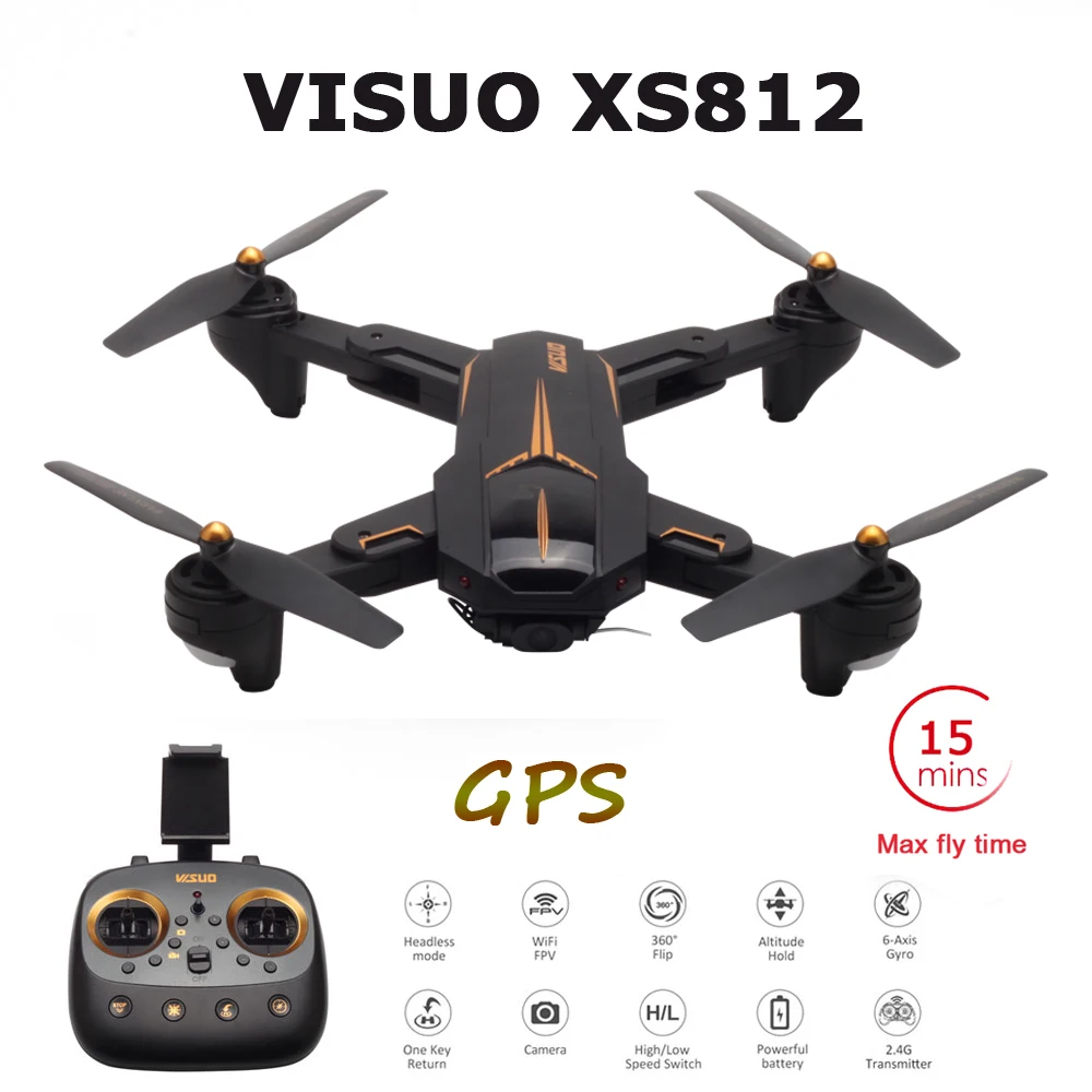 VISUO XS812 GPS RC Drone with 4K HD Camera 5G WIFI FPV Altitude Hold One Key Return RC Quadcopter H