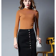 Rqokia белая черная темно-серая джинсовая юбка женская элегантная Юбка До Колена имперская юбка