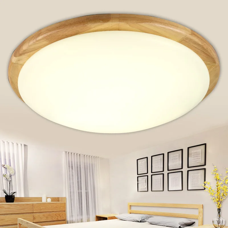 

Led ceiling lamp logs Nordic minimalist bedroom lamps round warm and simple Japanese-style study balcony aisle lights