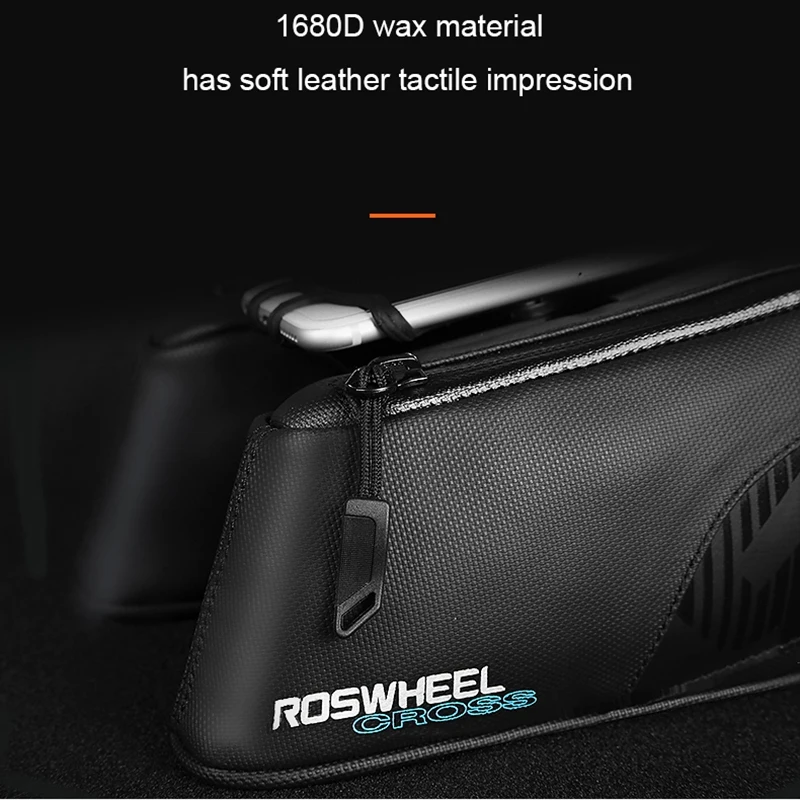 Cheap SEWS-ROSWHEEL 121453 CROSS series cycling bike bicycle top tube bag for 4.0-6.7 inch phone accessories waterproof 1680D nylon 5