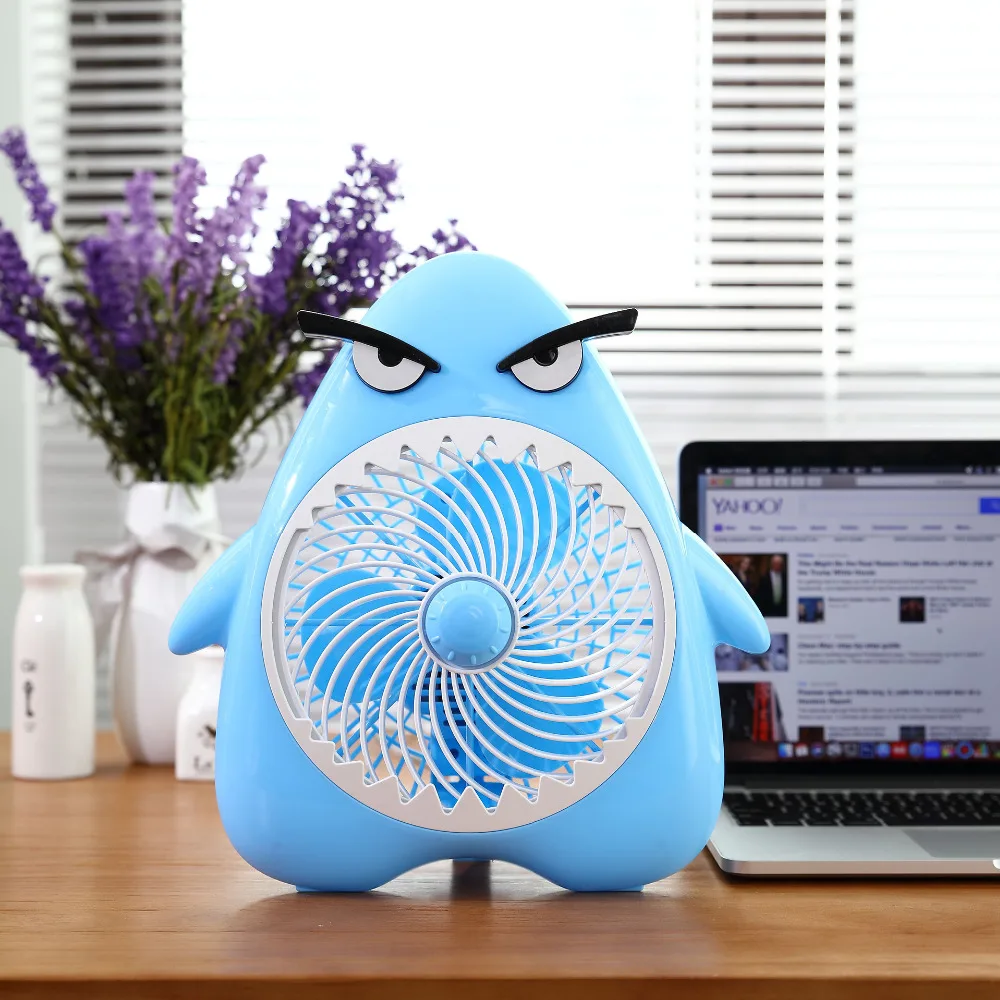 

ITAS1351 Cartoon Electric Fan Household Desktop Fan Mini Student Dormitory Page Fan 2 gear Desktop Small Fan LIGHT with 3 blade