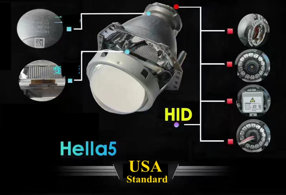 3,0 дюймов hella 5 автомобиль би ксенон hid проектор Объектив автомобиля монтажный комплект с ксеноновый комплект переменного тока балласт D2S ксеноновая лампа комплект преобразования изменить