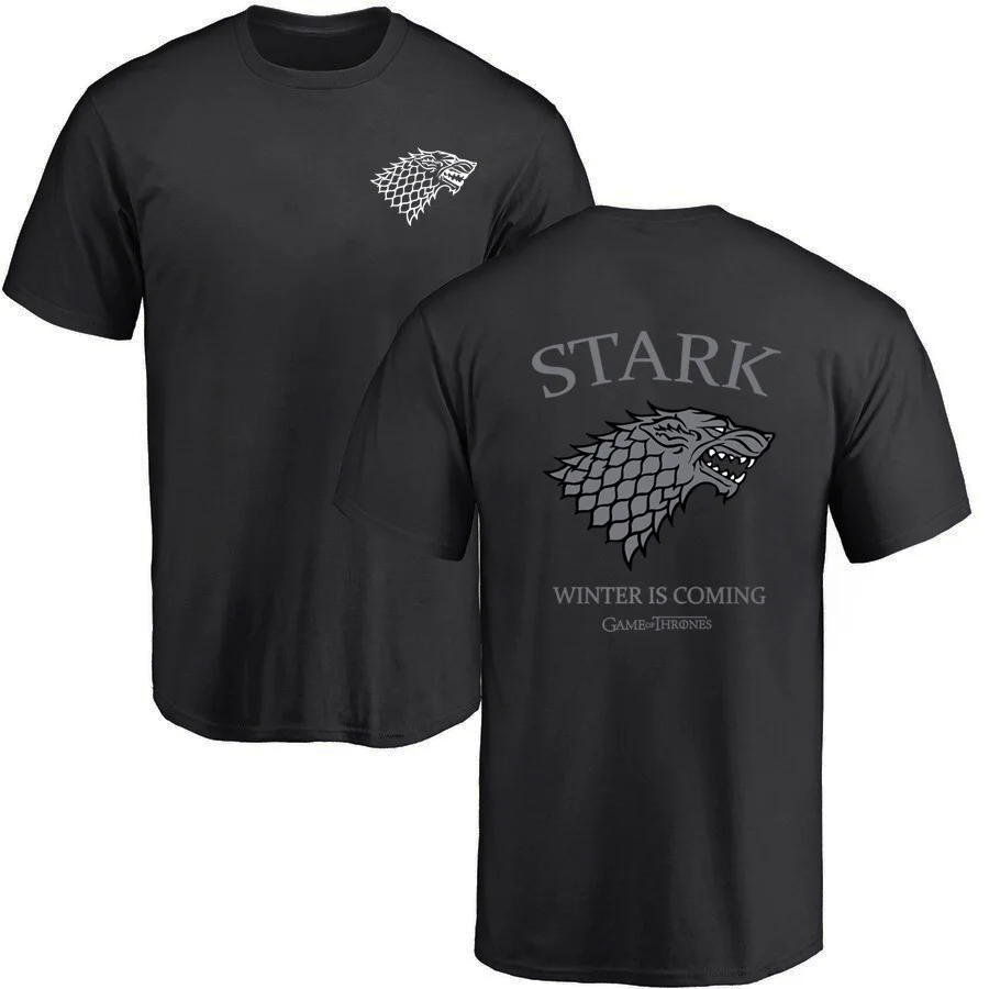 

Hot sale Game of Thrones Men T-Shirt House Stark letters tshirt Winter Is Coming Male t shirt 2019 summer 100% cotton Tops Tees