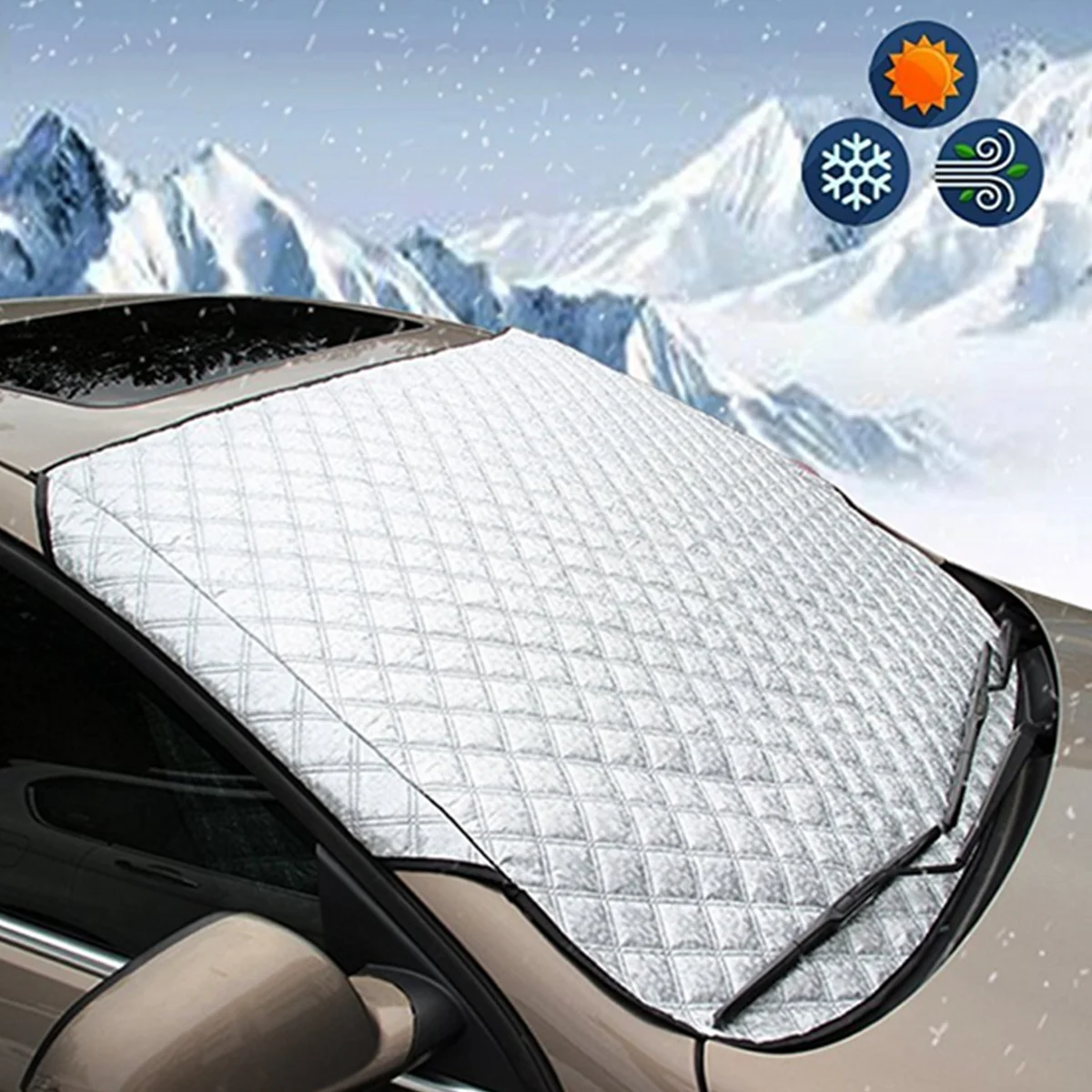 Зимний автомобильный чехол на лобовое стекло, ветровое стекло, передняя крышка, защита от снега, мороза, защита от пыли, защита от солнца, коврик