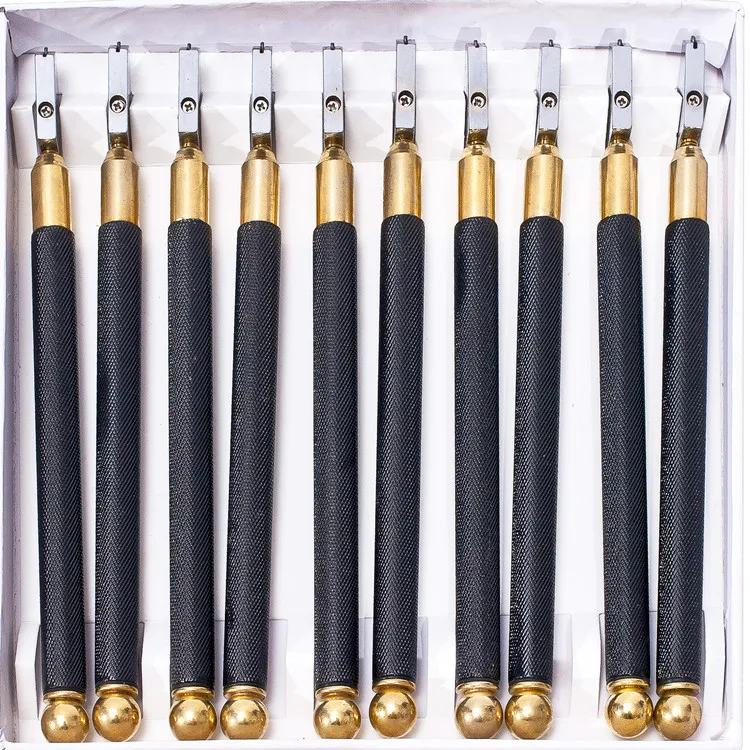 Glass Cutter Durable Diamond Antislip Metal Handle Steel Blade Oil Filled Glass Knife Multi Size