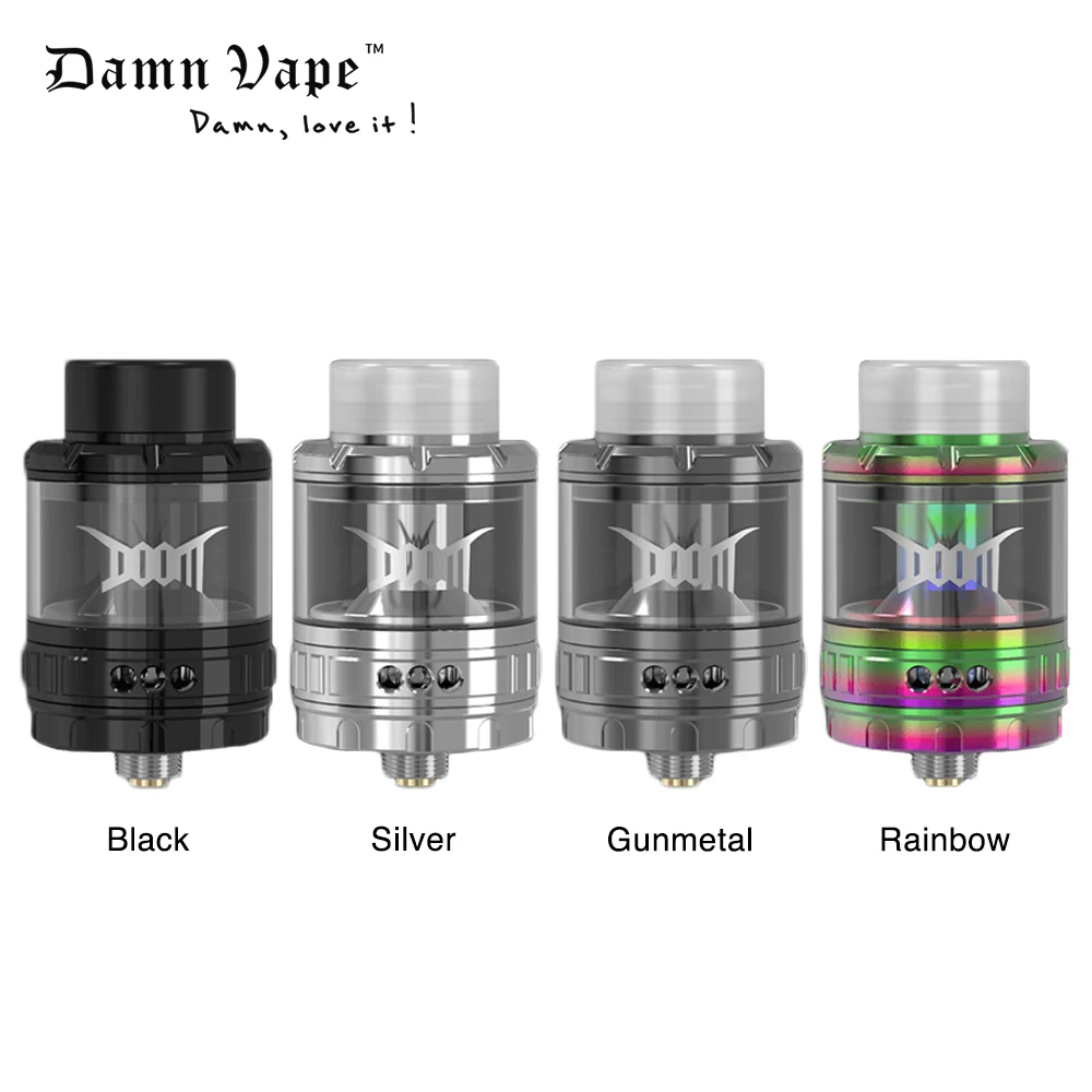 

E-Cigarette Atomizer Original Damnvape Doom RTA 4ml Vaporizer 26mm 3D Liquid Flow Systerm with Two Mesh Coils