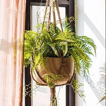

1Pc 2Sizes Pot Hanging Rope Hemp Macrame Plant Flower Pot Hanging Holder Basket Hanger Home Vertical Garden Balcony Decoration