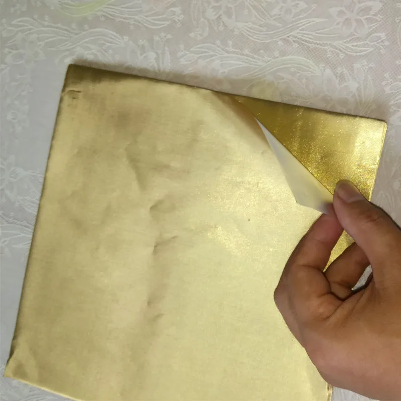 Gold Sweets Candy Package Foil Paper 100Pcs Chocolate Lolly Foil Wrappers Square for Gift Decoration 20x20cm
