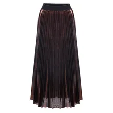 Новинка года; сезон весна-лето; однотонные плиссированные Женские рубашки длиной до щиколотки; модная повседневная Офисная Женская одежда; модная юбка высокого качества