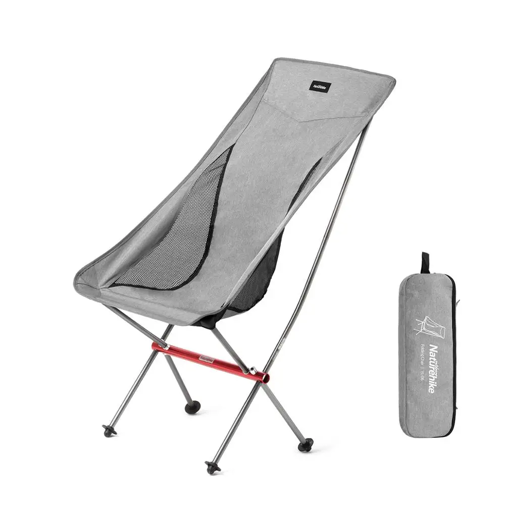 Naturehike Портативный Сверхлегкий Кемпинг стул открытый складной стул для рыбалки алюминиевый сплав пляжный стул для пикника NH18Y060-Z - Цвет: Grey