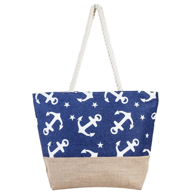 Beach Bag Straw Tote Summer Fashion Handbag Anchor Beach Bag Straw Tote Summer