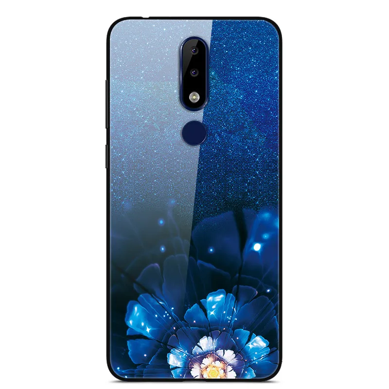 For Nokia X5 Case Tempered Glass Hard Back cover For Nokia 5.1 Plus Case NokiaX5 Cover 5.1Plus X 5 Phone Cases Soft Bumper New - Цвет: 47