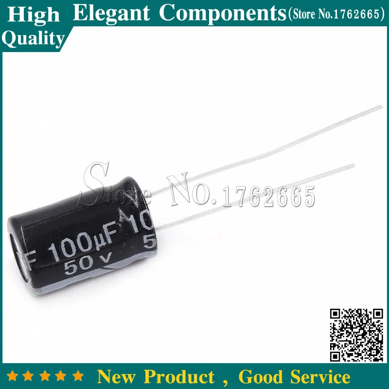 

50PCS NEW 100UF 50V Aluminum electrolytic capacitor 50V 100UF size 8*12MM 50 V / 100 UF Electrolytic capacitor