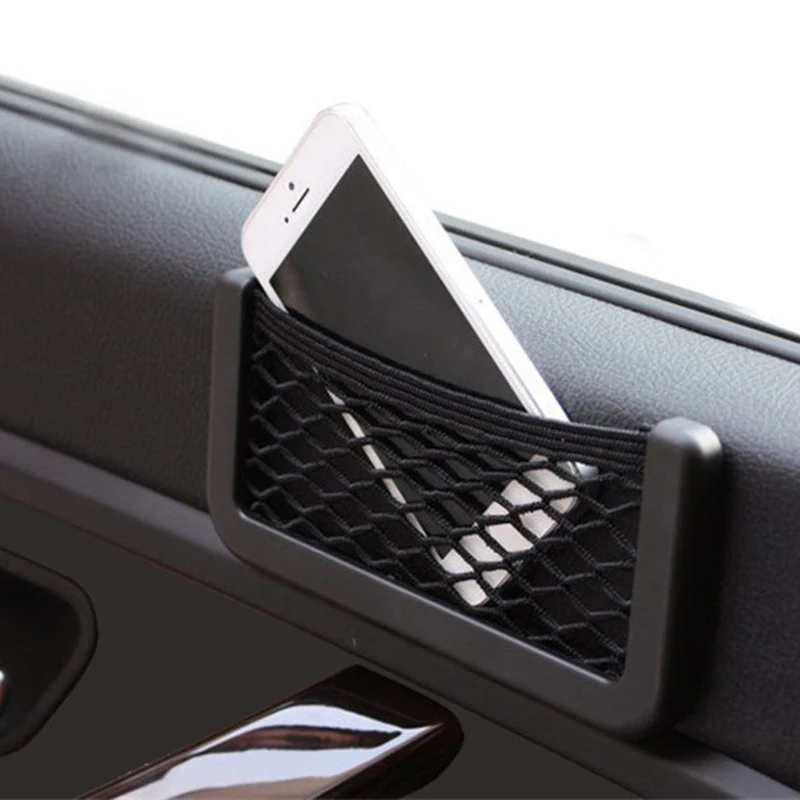 

Car use Wall Net phone Storage Bag cellphone Stand Holder Pocket Viechle Door Organizer for iPhone 5S 6 6s Plus 7 Samsung xiaomi