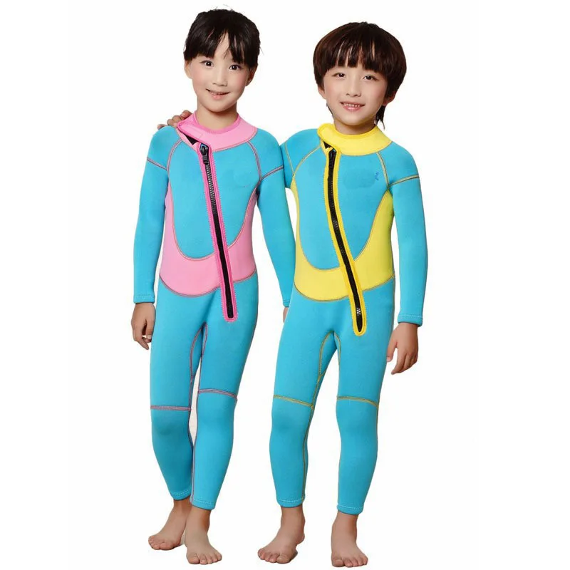 Free-Shipping-Neoprene-Keep-Warm-Long-Sleeved-Diving-suits-Wetsuit-For-Children-2-5mm-Kids-Swimwear
