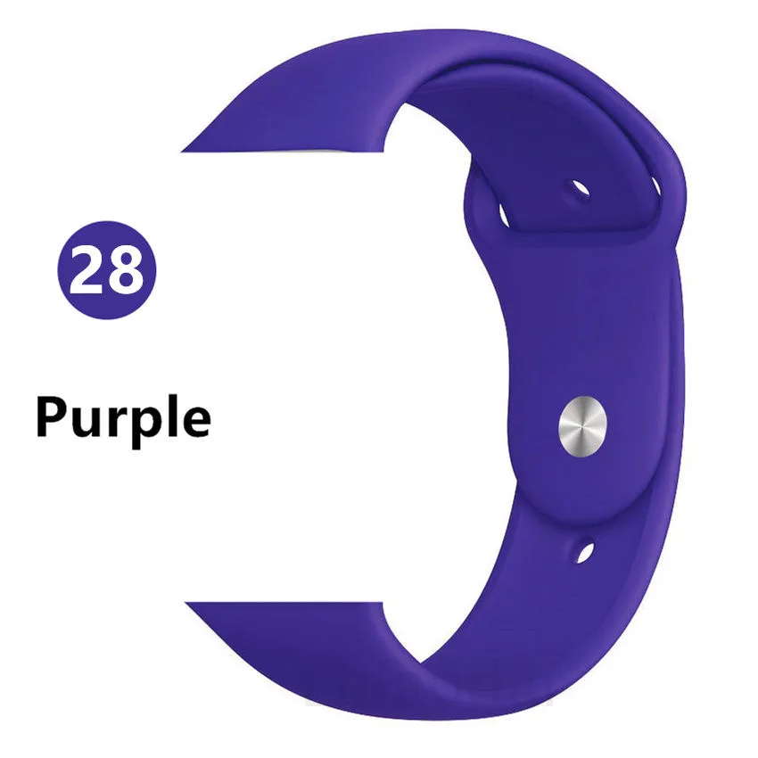 Deep Purple Ремешок для Apple Watch 38 мм 42 мм iWatch 4 ремешка 44 мм 40 мм спортивный силиконовый ремень браслет Apple watch 5 4 3 2 Аксессуары для ремешка - Цвет ремешка: Deep Purple