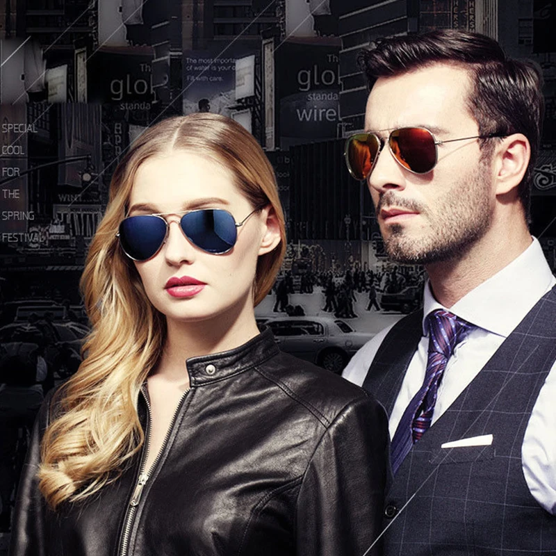 Fashion Classic Polarized Pilot Sunglasses for Men Vintage Womens Mirrored Coating Driving Sunglasses Black Male gafas de sol