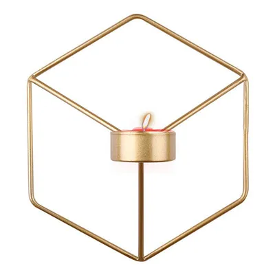 Ветер колокол украшения в скандинавском стиле 3D геометрический подсвечник металлический настенный подсвечник бра Свадебные вечерние домашний декор Мода - Цвет: Gold