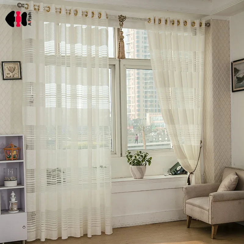 Sheer Curtain Breathable Window Screening Drape Balcony Living Room Window Gauze