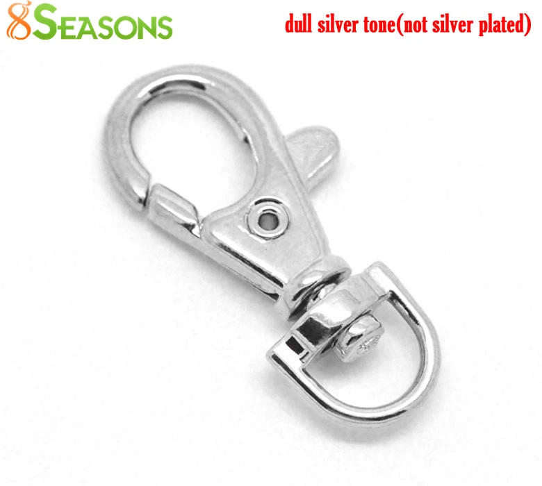 

8SEASONS silver-color Lobster Swivel Clasps For Key Ring 3.8x1.8cm(1-1/2"x3/4"), sold per packet of 20 (B18055)